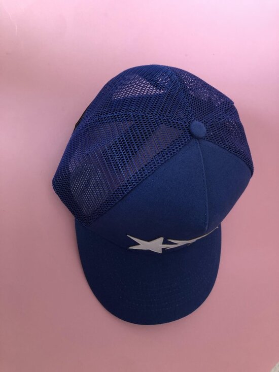 Amiri Blue Trucker Hat with White Star Baseball Cap main image 4